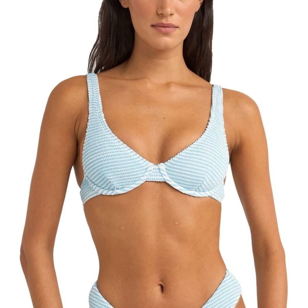 Rhythm Swim | NEW WITH TAGS Blue Cove Stripe Underwire Bikini Top Summer Beach